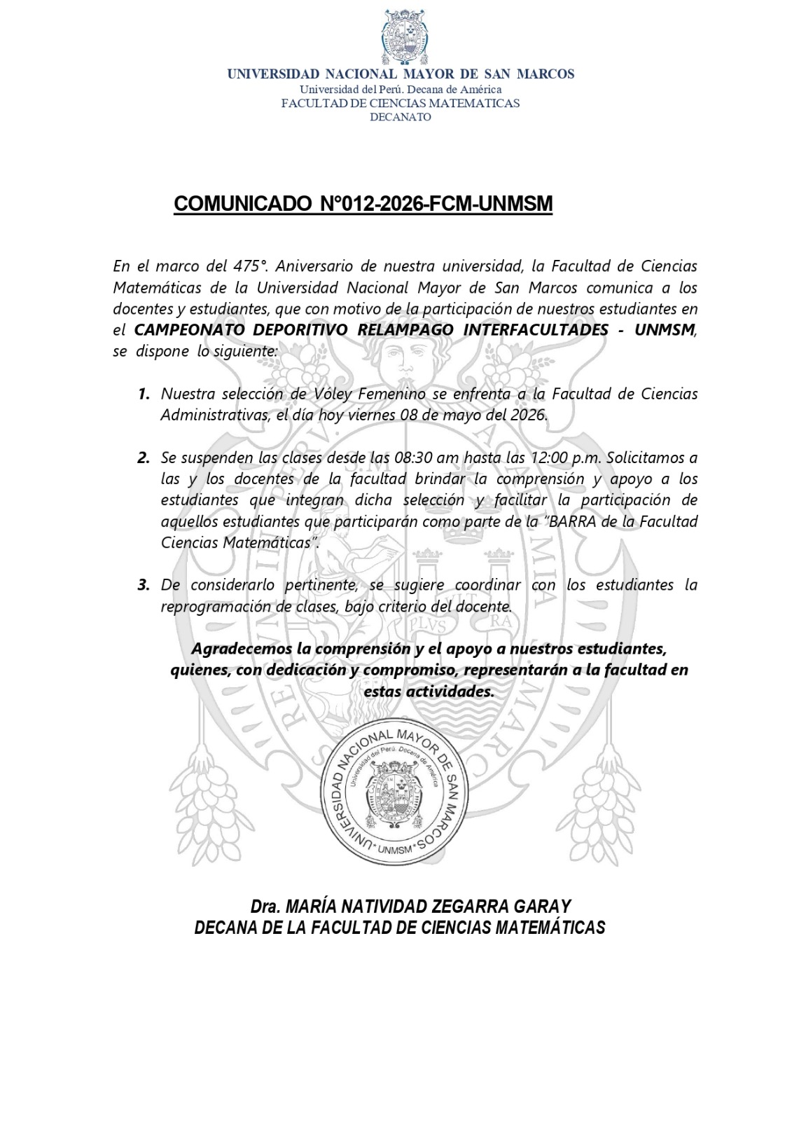 Horario de Atención Posgrado